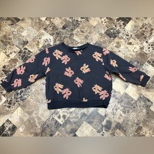 H&M Black Sweatshirt rabbit design 2-4 years